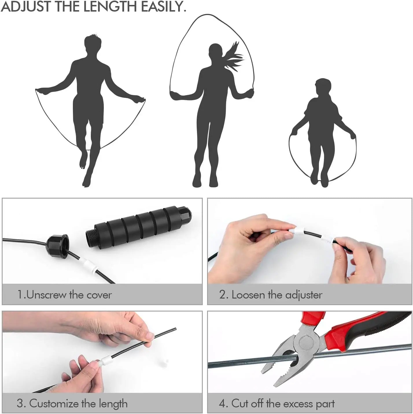Professional Jump Rope Tangle Free Rapid Speed Jumping Rope Foam Handle Adjustable Steel Skipping Rope Gym Fitness Slim Body