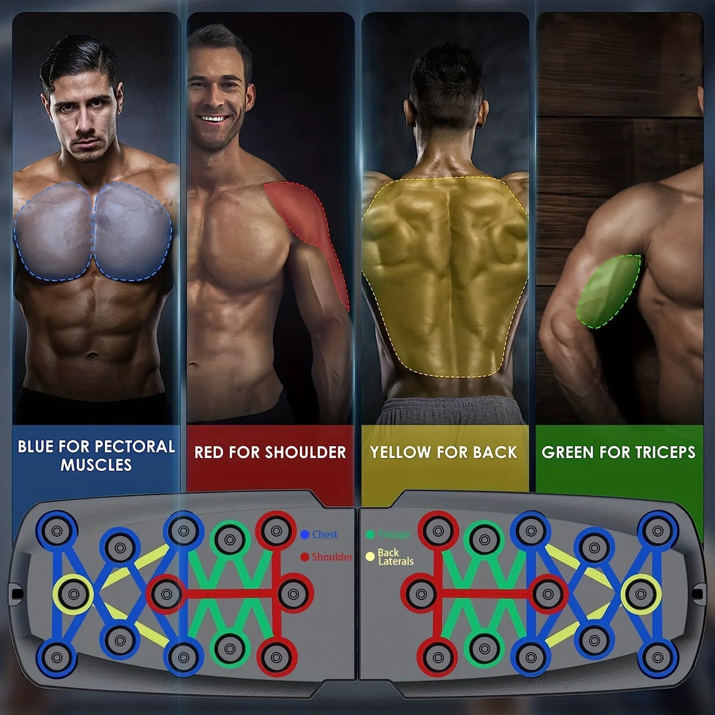 Multifunctional Folding Push-Up Board - Build Strong Chest Muscles & Enhance Fitness at Home or Gym!