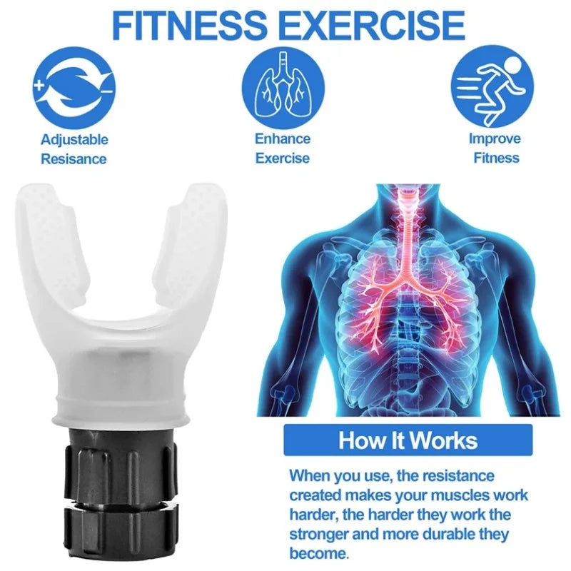 Breathing Trainer with Adjustable Resistance for Improved Lung Capacity and Respiratory Health, Enhance Sleep Quality, Portable