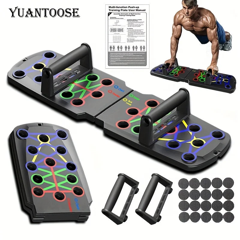 Multifunctional Folding Push-Up Board - Build Strong Chest Muscles & Enhance Fitness at Home or Gym!