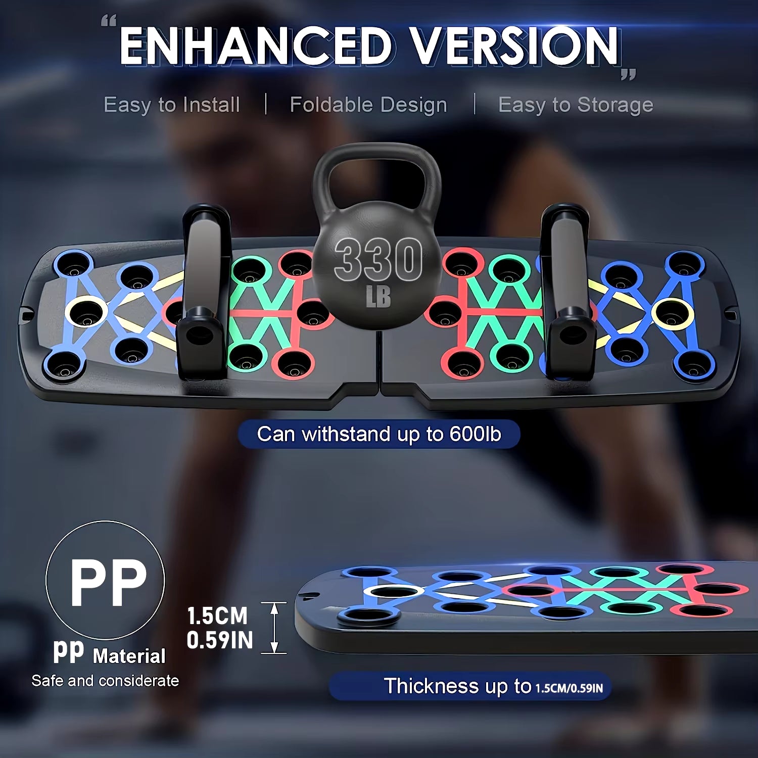 Multifunctional Folding Push-Up Board - Build Strong Chest Muscles & Enhance Fitness at Home or Gym!