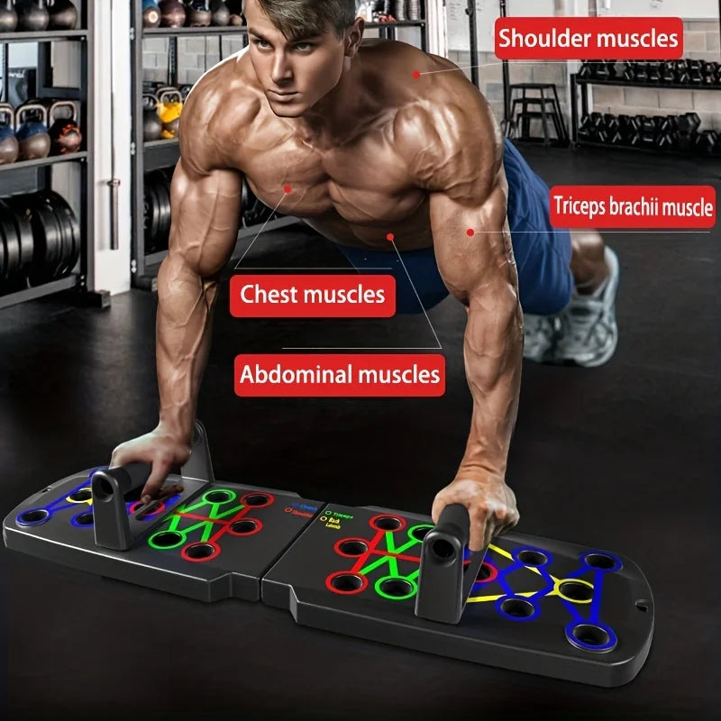 Multifunctional Folding Push-Up Board - Build Strong Chest Muscles & Enhance Fitness at Home or Gym!